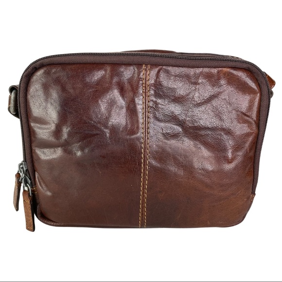 SOLD Jack Georges Voyager Dual Zip Crossbody Brown - Picture 5 of 14